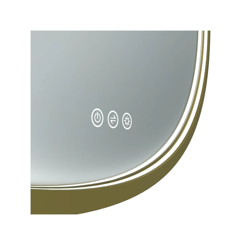 Euro Mirror Olek Brass Aluminium Frame LED Round Mirror 5 Euro Mirror Olek Brass Aluminium Frame LED Round Mirror - Image 3