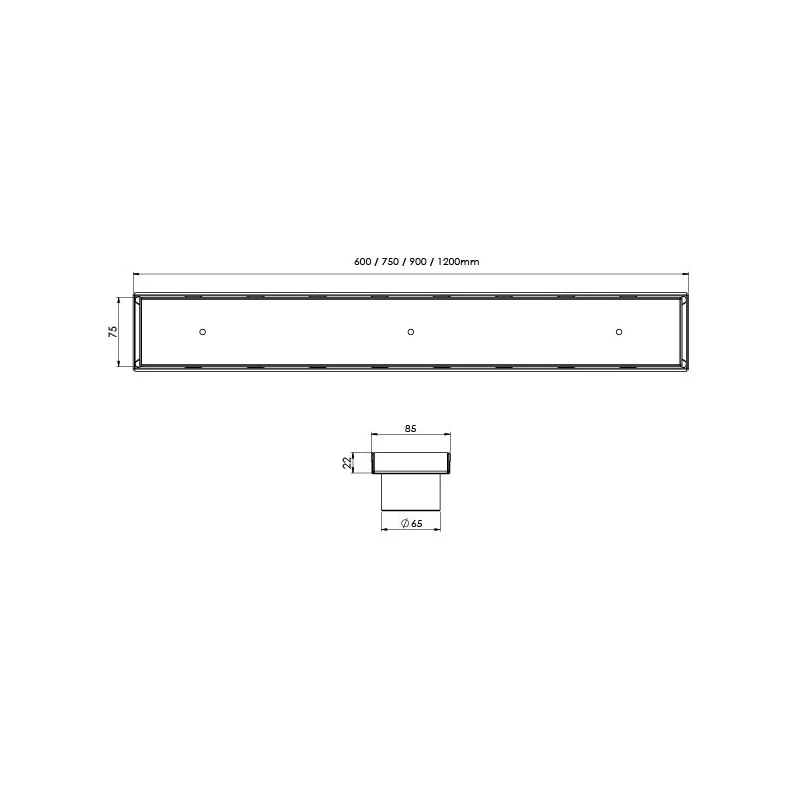 Phoenix Flat Channel Drain TI 75 X 1200mm Outlet 65mm 4 Phoenix Flat Channel Drain TI 75 X 1200mm Outlet 65mm - Image 2