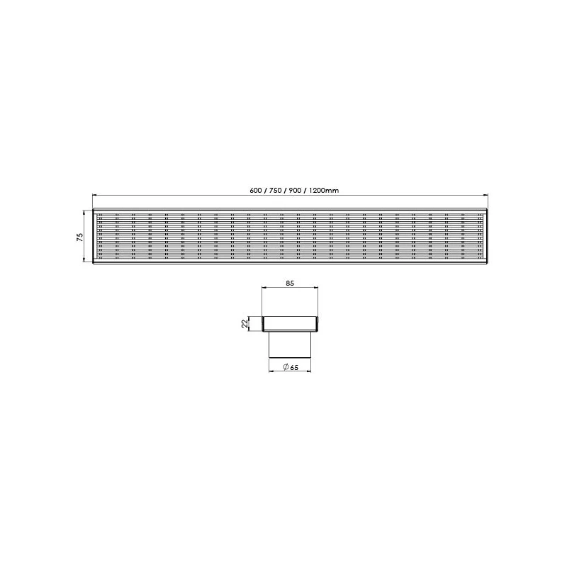 Phoenix Flat Channel Drain HG 75 X 750mm Outlet 65mm 4 Phoenix Flat Channel Drain HG 75 X 750mm Outlet 65mm - Image 2