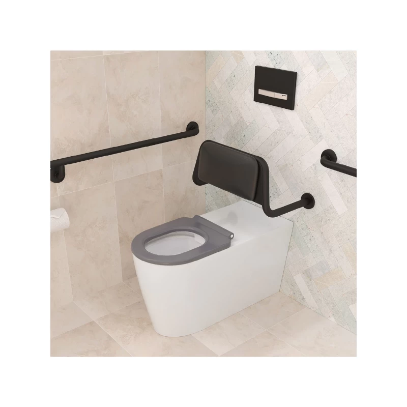 Fienza Care Back Rest With Cushion Plate – Matte Black 5 Fienza Care Back Rest With Cushion Plate – Matte Black - Image 3