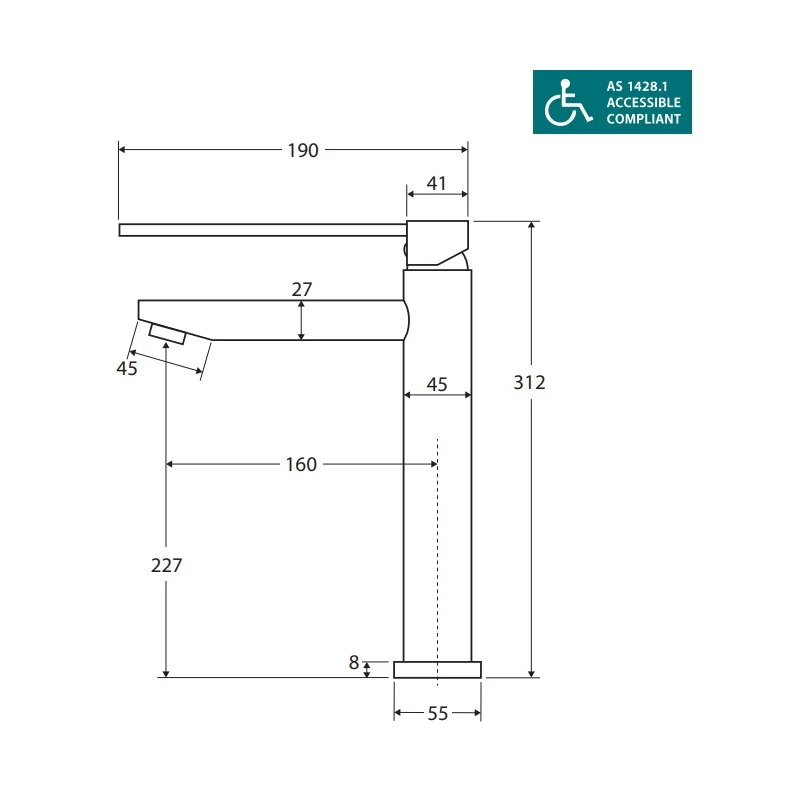 Fienza Isabella Care Tall Basin Mixer 4 Fienza Isabella Care Tall Basin Mixer - Image 2