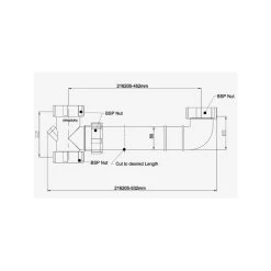Fix-A-Tap Double Bowl Connector 50mm -Bathroom Shop 216205 Spec