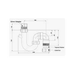 Fix-A-Tap S & P Trap 32/40mm -Bathroom Shop 216458 Spec
