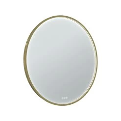 Euro Mirror Olek Brass Aluminium Frame LED Round Mirror