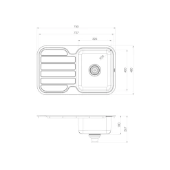 Phoenix 1000 Series Single Bowl Sink With Drainer And No Taphole -Bathroom Shop 300 1301