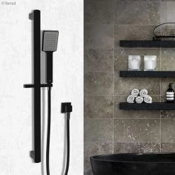 Fienza Koko Matte Black Rail Shower -Bathroom Shop 444107B 4