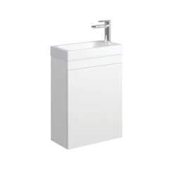 Fienza Denzel Edge 450 Ensuite Wall Hung Vanity Satin White