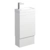 Fienza Denzel Edge 450 Ensuite Vanity On Kickboard Satin White 2 Fienza Denzel Edge 450 Ensuite Vanity On Kickboard Satin White -Bathroom Shop 45DWK