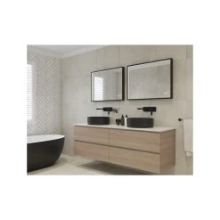 Euro Mirror Roek Black Aluminium Frame LED Rectangle Mirror -Bathroom Shop 5 3