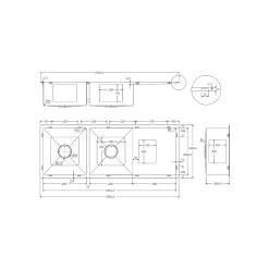 Fienza Hana Double Kitchen Sink With Drainer 29L / 29L -Bathroom Shop 68408 Spec