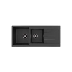 Fienza Kuro Granite Double Bowl Sink With Drainer 32L/22L