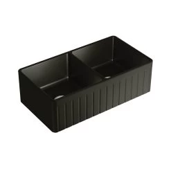 Fienza Benson Double Butler Sink Matte Black