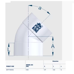Pipe King 100mm X 5° F&F Plain Bend DWV BFF10005