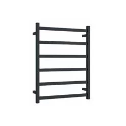 Thermogroup Matte Black Square Ladder Heated Towel Rail W600 X H800mm