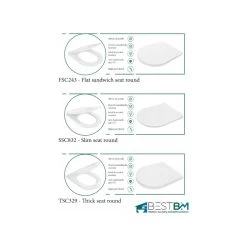 Best BM Chicago Rimless Toilet Suite With Slim Seat -Bathroom Shop Best BM Seats