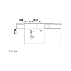 Blanco Naya 8S 1&3/4 Bowl Sink – Right Hand Drainer – Black -Bathroom Shop Blanco Naya 1 34 Bowl Sink With Drainer Front 526830