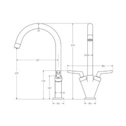 Fienza Chloe Sink Mixer Chrome 7 Fienza Chloe Sink Mixer Chrome -Bathroom Shop CHLOE Sink Mixer spec 600x600 1