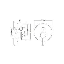 Mixx Cocoa Amane Shower Diverter Mixer -Bathroom Shop COCOA AMANE SHOWER WALL DIVERTER MIXER spec 600x600 1