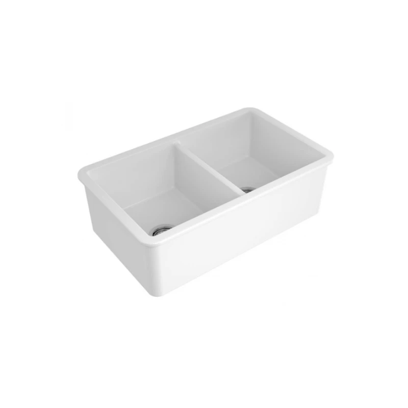 Turner Hastings Cuisine 85 X 46 Double Inset / Undermount Fine Fireclay Sink Gloss White 3 Turner Hastings Cuisine 85 X 46 Double Inset / Undermount Fine Fireclay Sink Gloss White