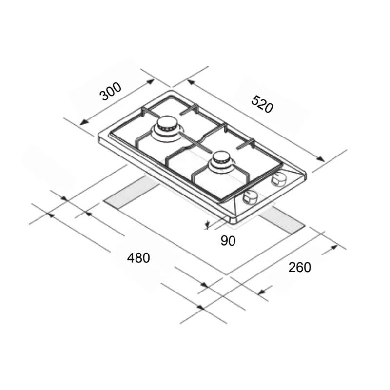 Euro Appliances 30cm Gas Hob Cooktop 4 Euro Appliances 30cm Gas Hob Cooktop - Image 2