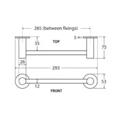 Fienza Hustle Hand Towel Holder -Bathroom Shop HUSTLE Hand Towel Holder spec 600x600 1