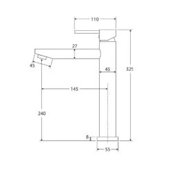 Fienza Hustle Tall Basin Mixer -Bathroom Shop HUSTLE Tall Basin Mixer spec 600x600 1