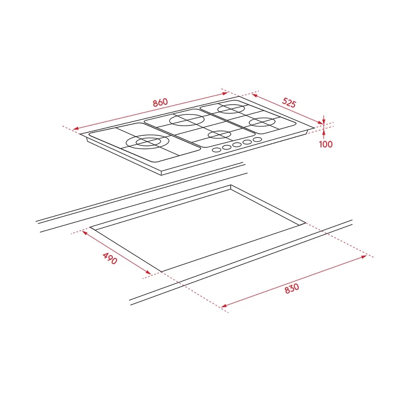 InAlto ICGG905W 90cm Gas On Glass Cooktop 4 InAlto ICGG905W 90cm Gas On Glass Cooktop - Image 2