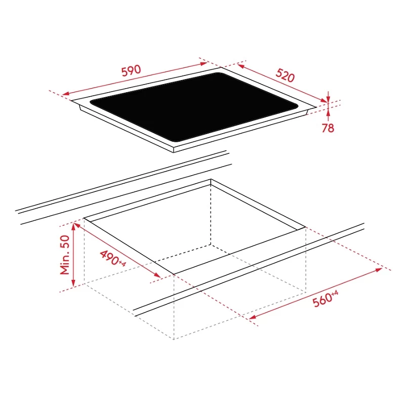 InAlto ICI603K.1 60cm Induction Cooktop 3 Zone 4 InAlto ICI603K.1 60cm Induction Cooktop 3 Zone - Image 2