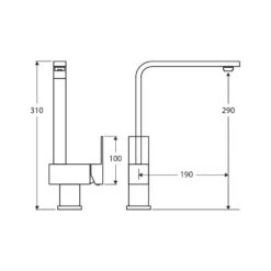 Fienza Jet Sink Mixer – Swivel Function -Bathroom Shop JET Sink Mixer spec 600x600 1