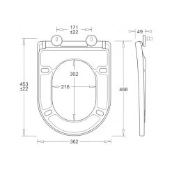 Johnson Suisse Emilia Standard Toilet Seat Soft Close -Bathroom Shop JSEE105 spec