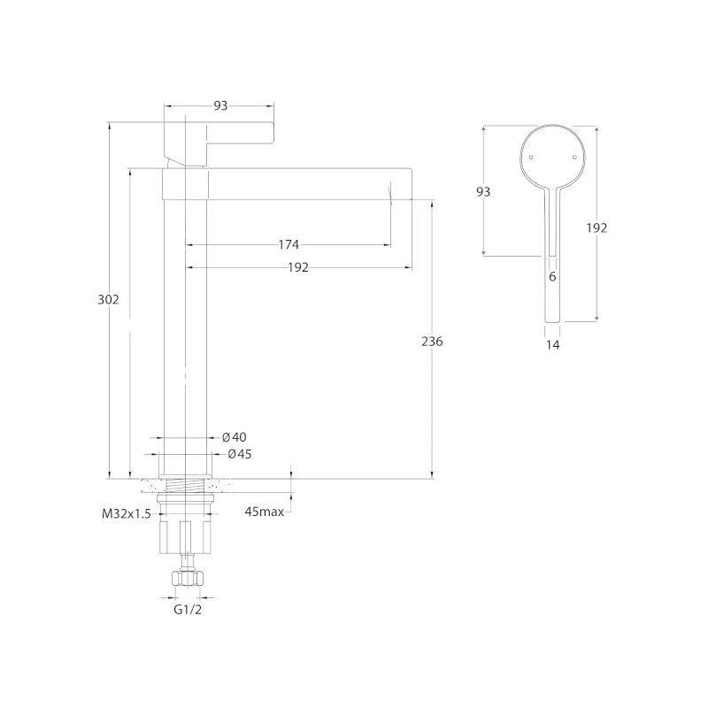 ADP Martini Extended Basin Mixer Matte Black / Chrome 4 ADP Martini Extended Basin Mixer Matte Black / Chrome - Image 2