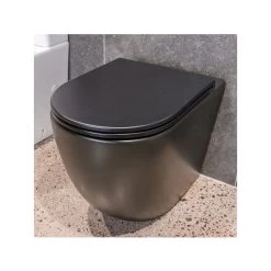 Fienza Koko Tornado Flush Wall Hung Toilet Suite Matte Black, Geberit In-Wall Cistern -Bathroom Shop K2376MB Lifestyle