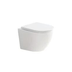 Fienza Koko Tornado Flush Wall Hung Toilet Suite Matte White W/ Slim Seat R&T In-Wall Cistern