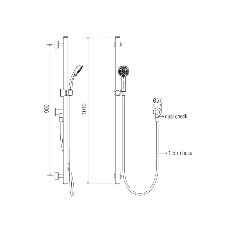Con-Serv Linear Friction Slide Shower Kit With Breeze Handpiece 4 Con-Serv Linear Friction Slide Shower Kit With Breeze Handpiece - Image 2