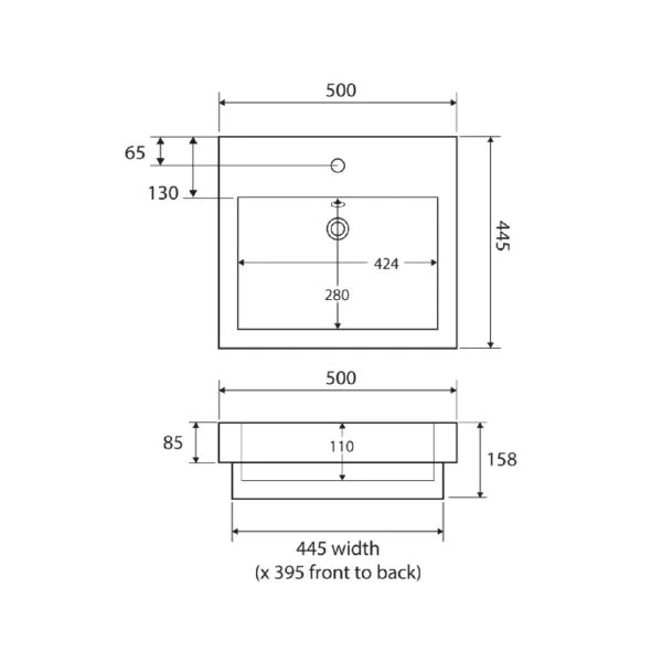 Fienza Low Profile Semi Inset Basin 5 Fienza Low Profile Semi Inset Basin - Image 3
