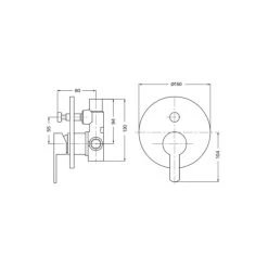 Mixx Magnolia Shower Diverter Mixer -Bathroom Shop MAGNOLIA AH SHOWER WALL DIVERTER MIXER spec 600x600 1