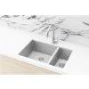 Meir Lavello Double Bowl Sink 670mm Brushed Nickel 1 Meir Lavello Double Bowl Sink 670mm Brushed Nickel -Bathroom Shop MKSP D670440 NK
