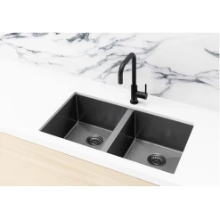 Meir Lavello Double Bowl Sink 760mm Gun Metal Black