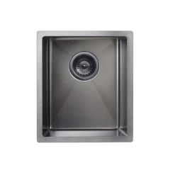 Meir Lavello Single Bowl Sink 380mm Gun Metal Black