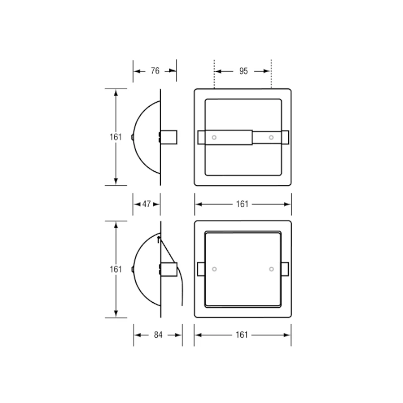 Metlam Recessed Single Toilet Roll Holder 4 Metlam Recessed Single Toilet Roll Holder - Image 2