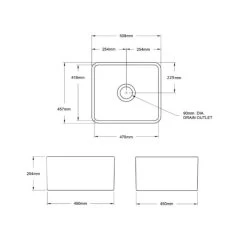 Turner Hastings Novi 50 X 46 Fine Fireclay Gloss White Butler Sink -Bathroom Shop Novi 50 x 46 spec 600x600 1