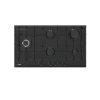 Omega OCGG905COM 90cm 5 Burner Black Glass Gas Cooktop -Bathroom Shop OCGG905COM