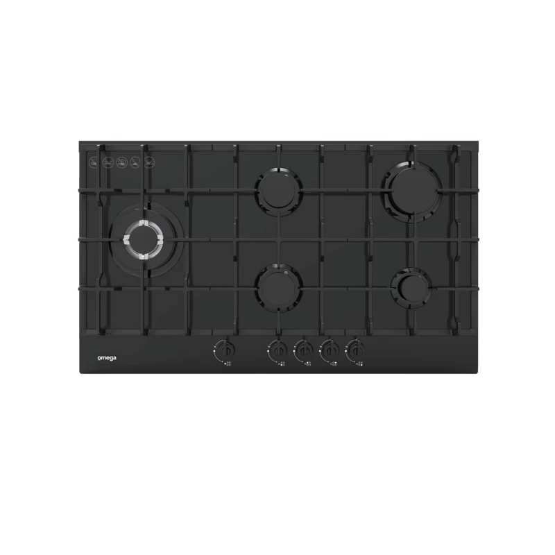 Omega OCGG905COM 90cm 5 Burner Black Glass Gas Cooktop 3 Omega OCGG905COM 90cm 5 Burner Black Glass Gas Cooktop
