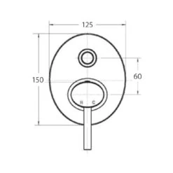 Fienza Ovalie Wall Diverter Mixer – Oval Shape Design | Chrome Finish -Bathroom Shop OVALIE Wall Mixer Diverter spec 600x600 1