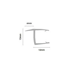 Glass Outlet PVC Hinge Gap Seal 2100mm To Suit 10mm Glass