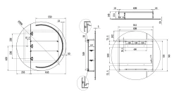 Remer Pearl LED Round Mirror Shaving Cabinet 900 X 145mm -Bathroom Shop P90D Pearl LED Mirror Cabinet Spec