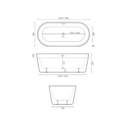 Decina Prezzo 1500 Freestanding Bath With Overflow 11 Decina Prezzo 1500 Freestanding Bath With Overflow -Bathroom Shop PR1500WIO