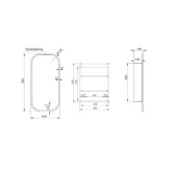 Remer Piazza LED Rectangle Shaving Cabinet – Frameless -Bathroom Shop PR45D Spec