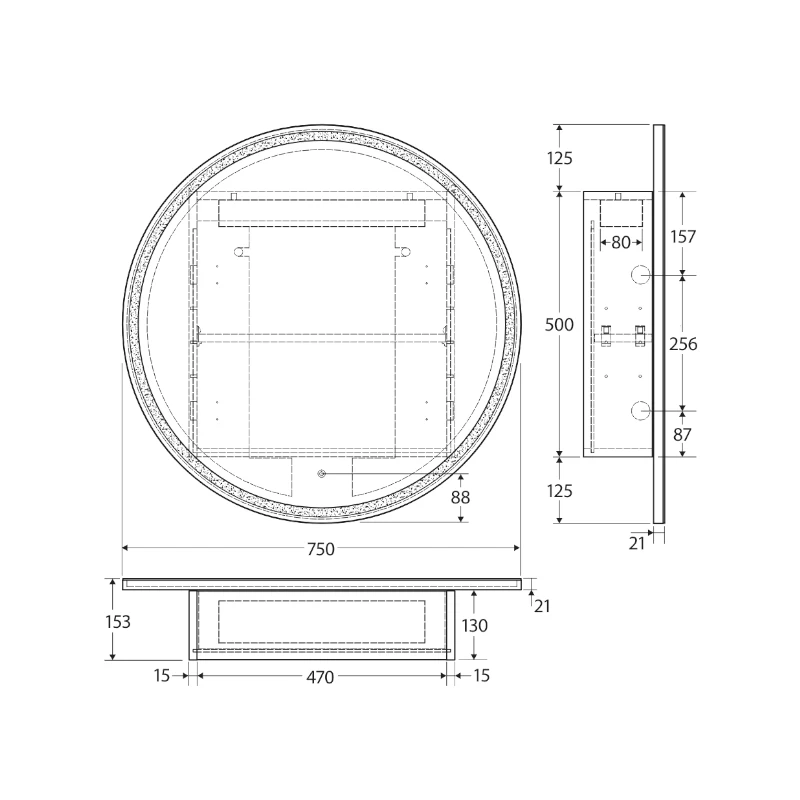 Fienza Round LED Mirror Cabinet 9 Fienza Round LED Mirror Cabinet - Image 7