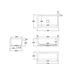 Turner Hastings Patri 75 X 46 Fine Fireclay Single Bowl Butler Sink 7 Turner Hastings Patri 75 X 46 Fine Fireclay Single Bowl Butler Sink -Bathroom Shop Patri 75 Spec 600x600 1